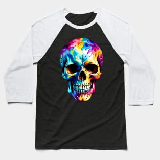 Colored Skull in Vibrant Vector Style Baseball T-Shirt